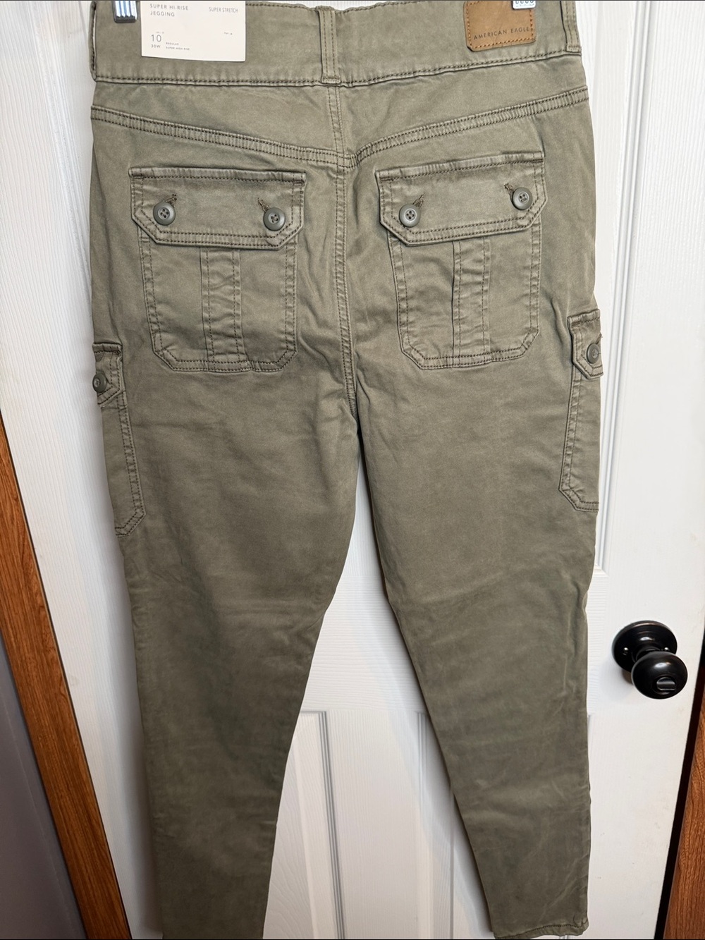 Women’s Olive Cargo Jogger Pants - Casual Utility Style - Picture 12 of 16
